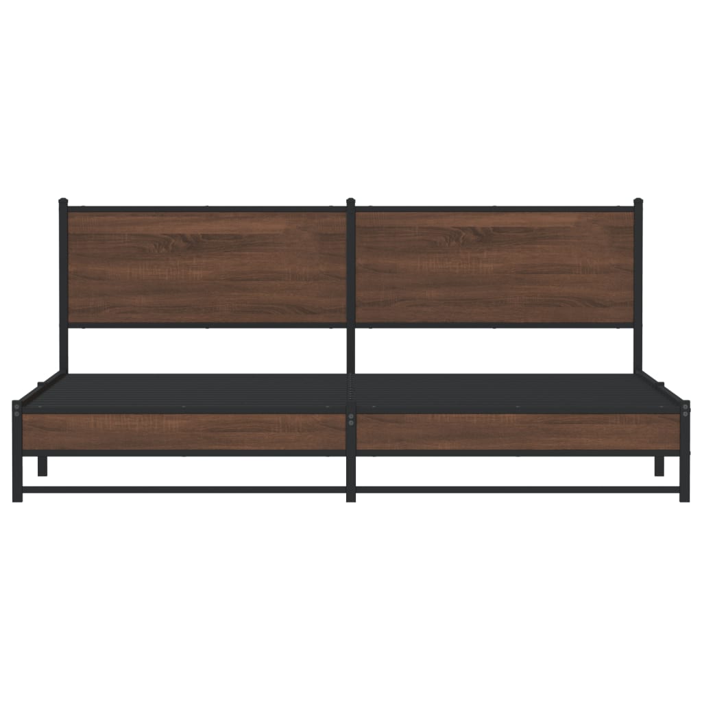 Bedframe zonder matras metaal bruin eikenkleurig 200x200 cm
