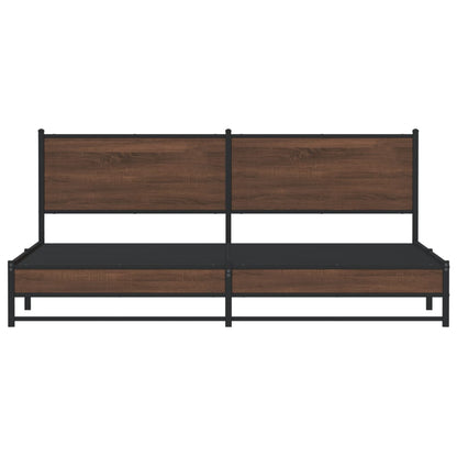 Bedframe zonder matras metaal bruin eikenkleurig 200x200 cm