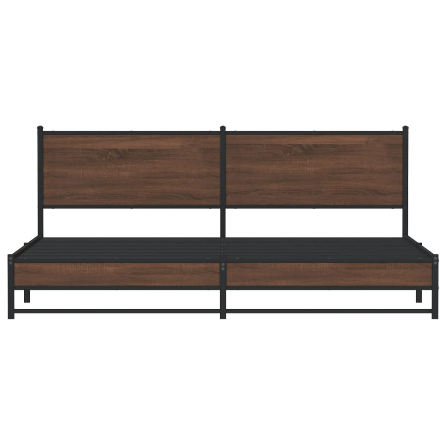 Bedframe zonder matras metaal bruin eikenkleurig 200x200 cm