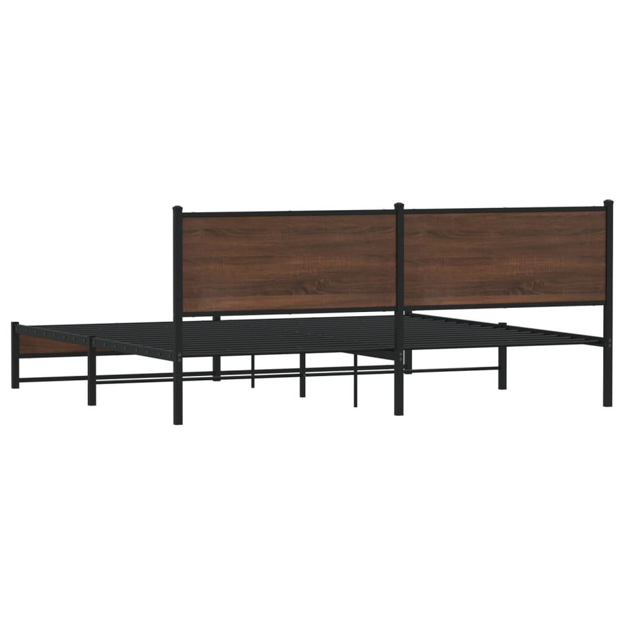 Bedframe zonder matras metaal bruin eikenkleurig 200x200 cm