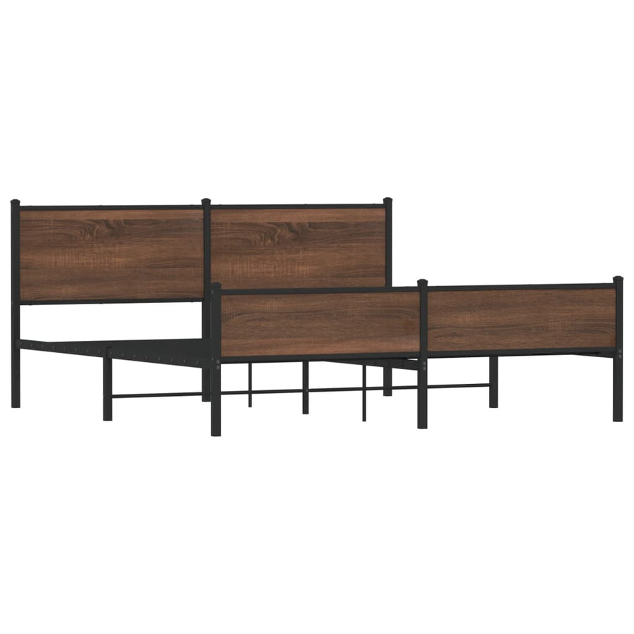 Bedframe zonder matras metaal bruin eikenkleur 180x200 cm
