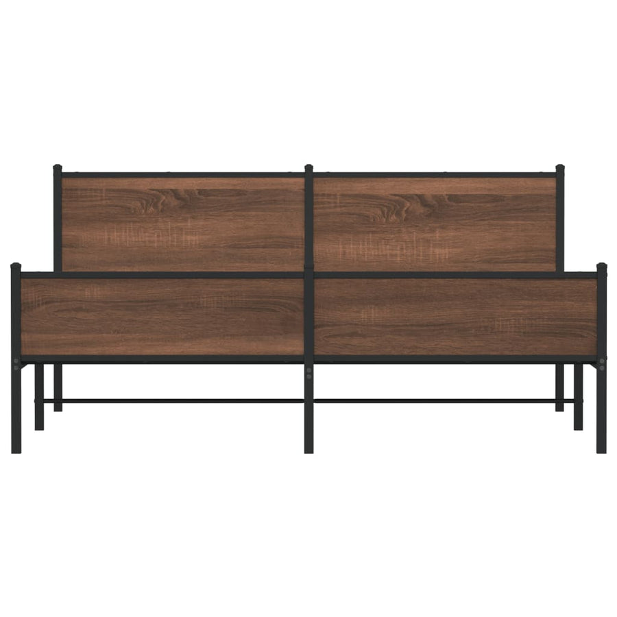 Bedframe zonder matras metaal bruin eikenkleur 180x200 cm