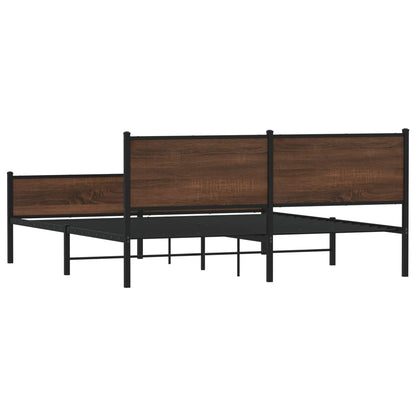 Bedframe zonder matras metaal bruin eikenkleur 180x200 cm