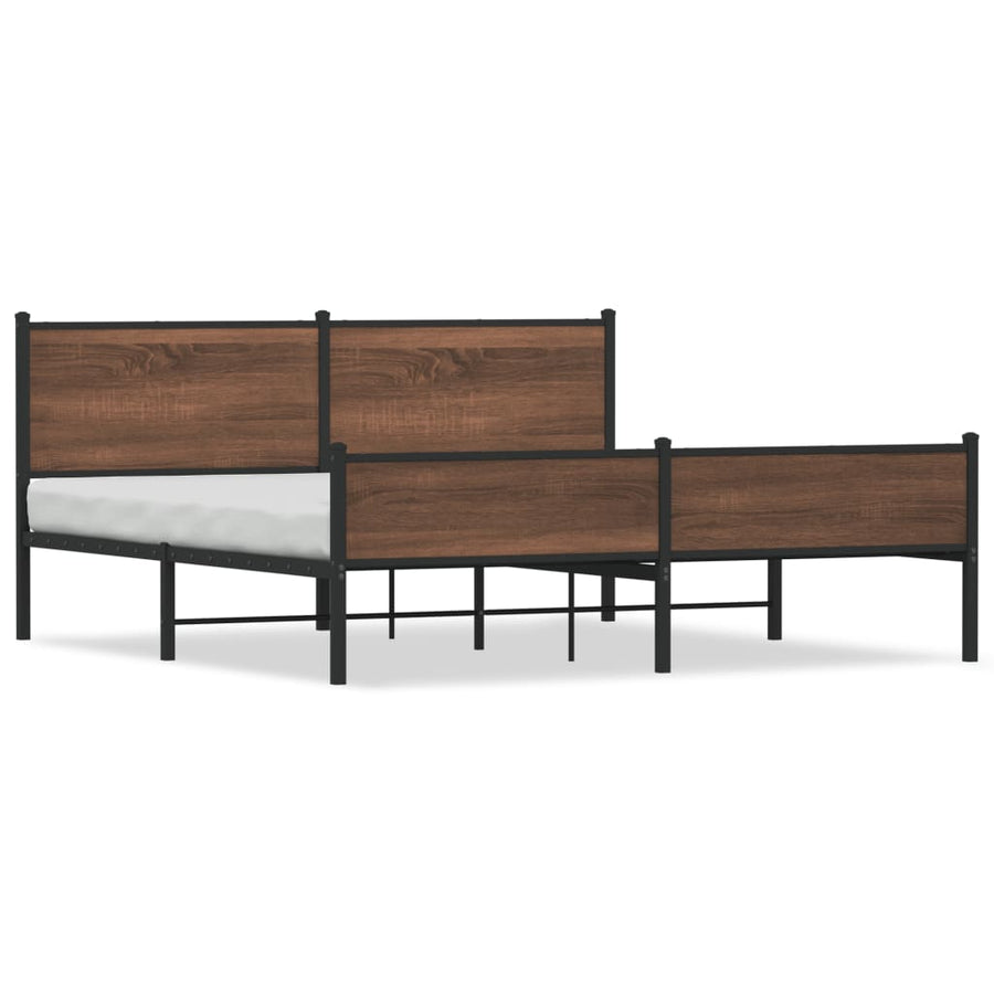 Bedframe zonder matras metaal bruin eikenkleur 180x200 cm