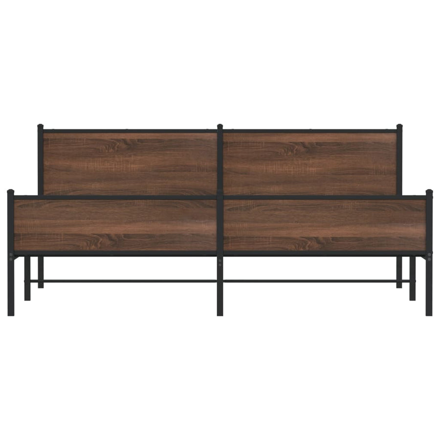 Bedframe zonder matras metaal bruin eikenkleur 193x203 cm