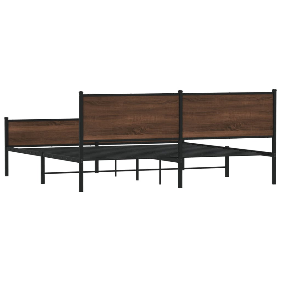 Bedframe zonder matras metaal bruin eikenkleurig 200x200 cm