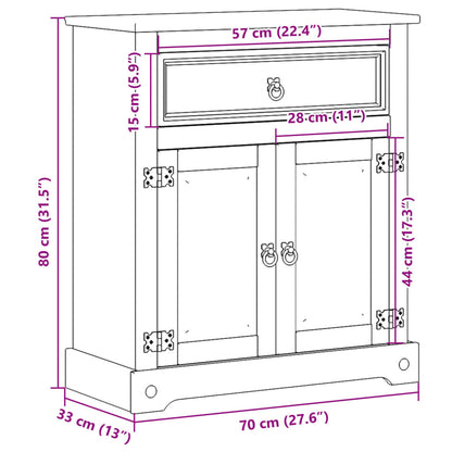 Badkamerkast Corona 70x33x80 cm massief grenenhout