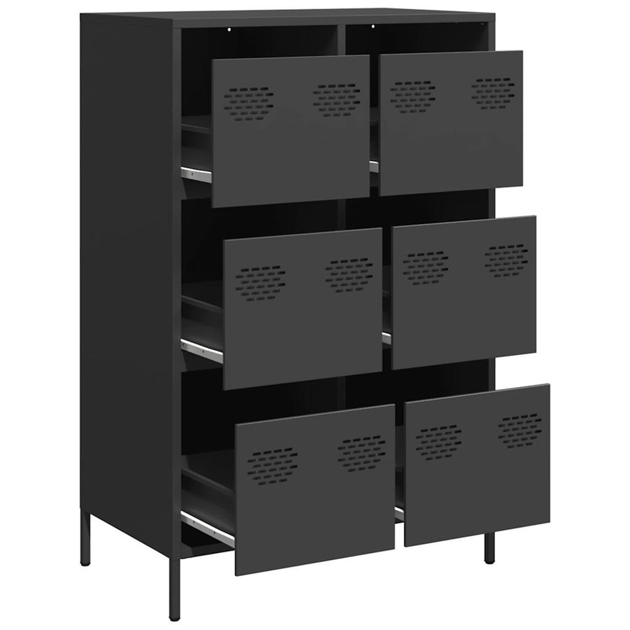 Hoge kast 68x39x101,5 cm staal zwart