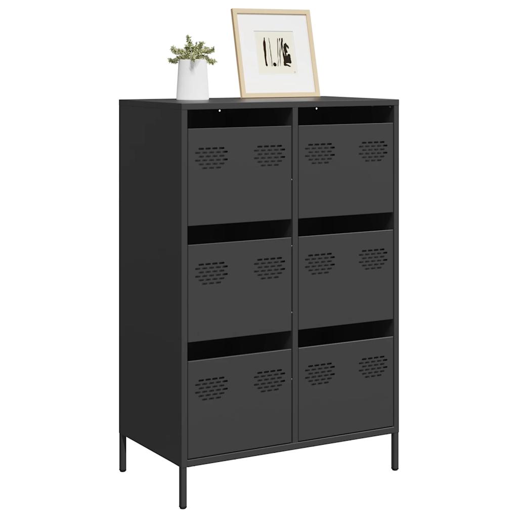 Hoge kast 68x39x101,5 cm staal zwart