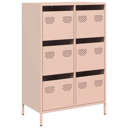 Hoge kast 68x39x101,5 cm staal roze