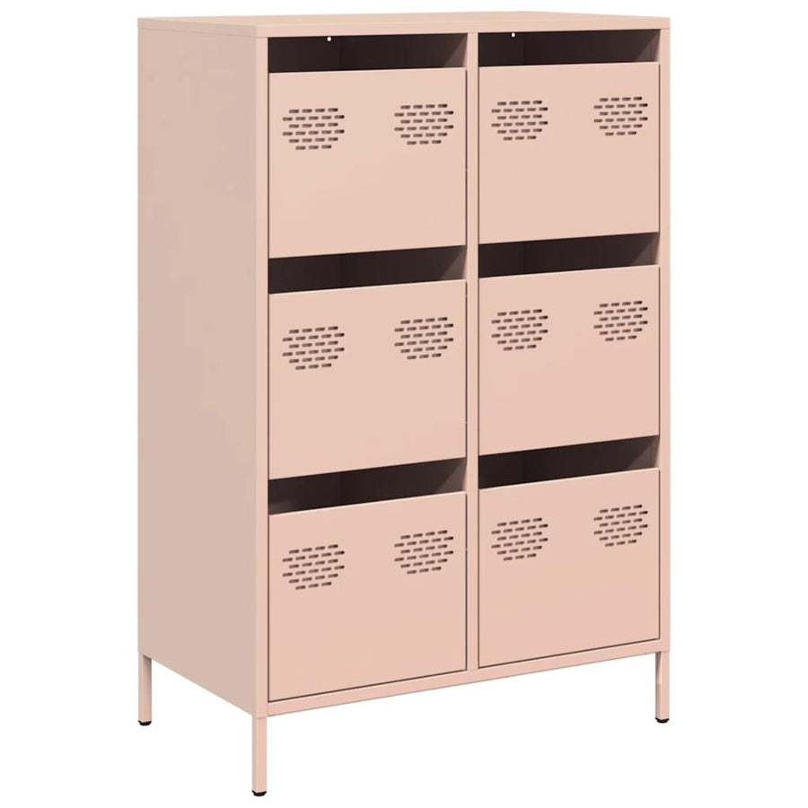 Hoge kast 68x39x101,5 cm staal roze