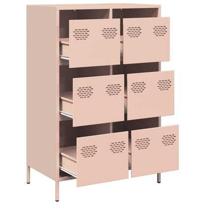 Hoge kast 68x39x101,5 cm staal roze