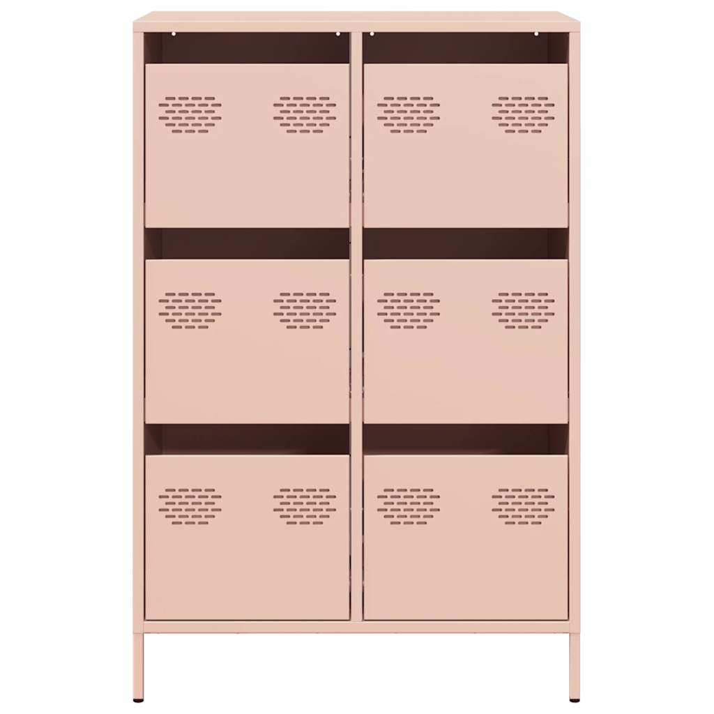 Hoge kast 68x39x101,5 cm staal roze