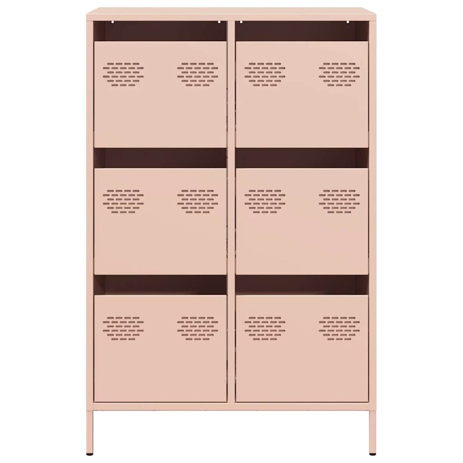 Hoge kast 68x39x101,5 cm staal roze