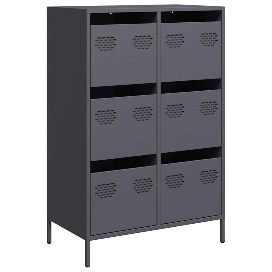 Hoge kast 68x39x101,5 cm staal antracietkleurig