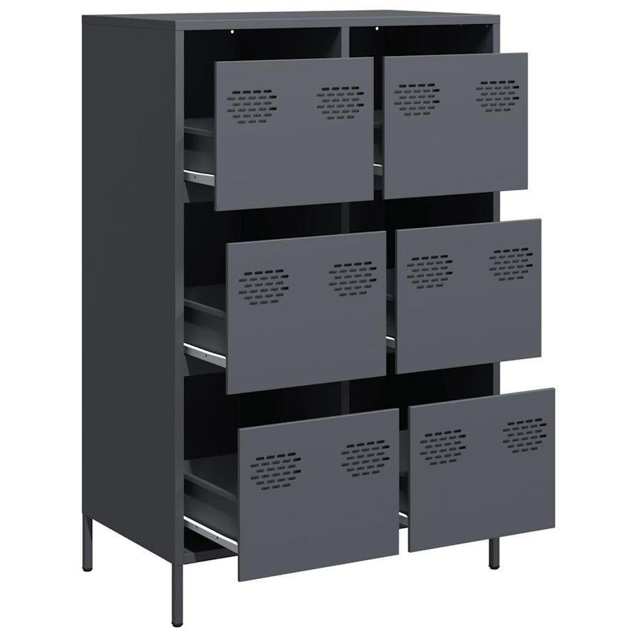 Hoge kast 68x39x101,5 cm staal antracietkleurig