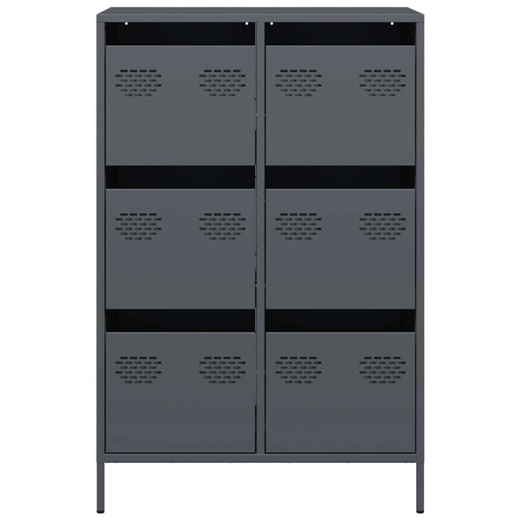 Hoge kast 68x39x101,5 cm staal antracietkleurig