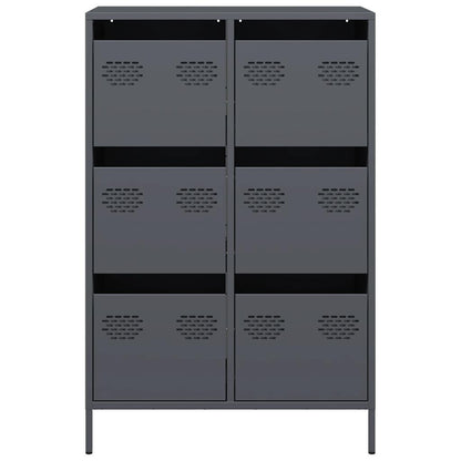Hoge kast 68x39x101,5 cm staal antracietkleurig