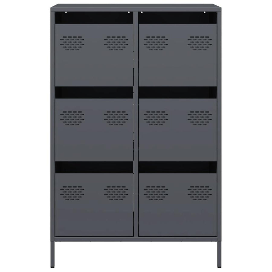 Hoge kast 68x39x101,5 cm staal antracietkleurig