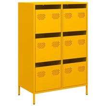 Hoge kast 68x39x101,5 cm staal mosterdgeel