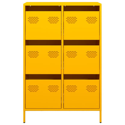 Hoge kast 68x39x101,5 cm staal mosterdgeel