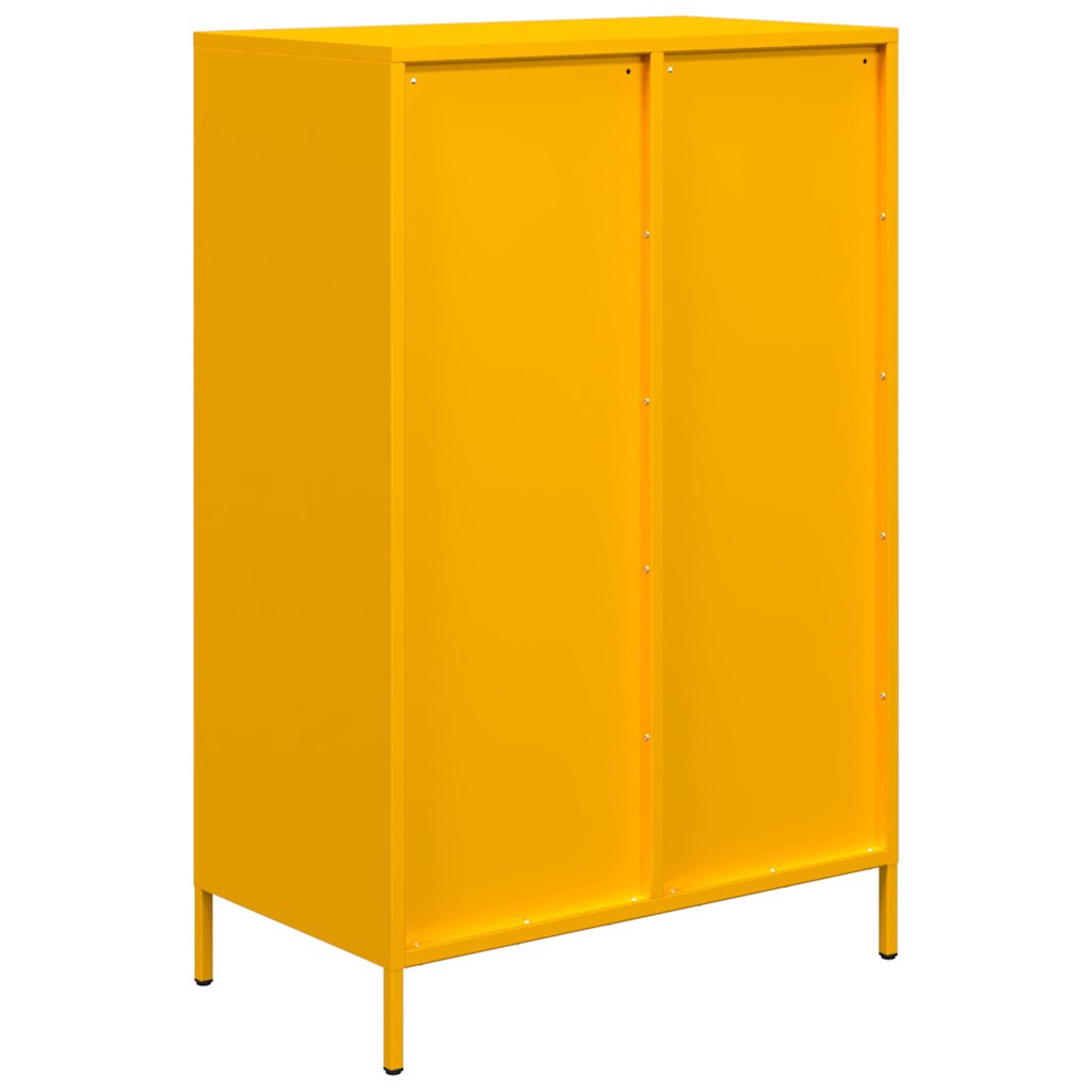 Hoge kast 68x39x101,5 cm staal mosterdgeel
