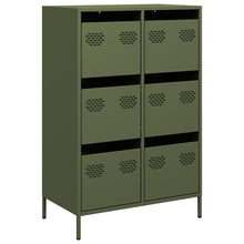 Hoge kast 68x39x101,5 cm staal olijfgroen