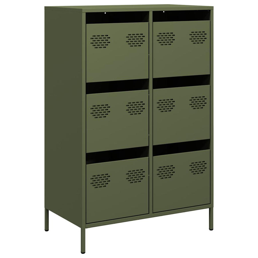 Hoge kast 68x39x101,5 cm staal olijfgroen