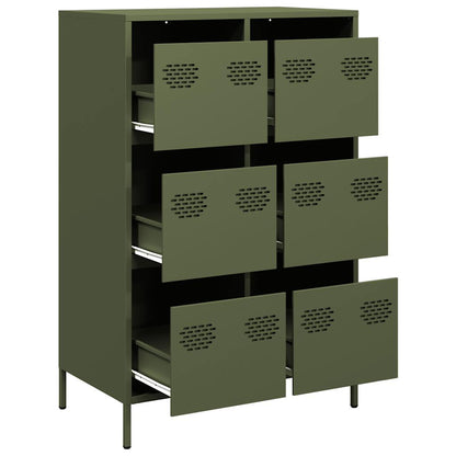 Hoge kast 68x39x101,5 cm staal olijfgroen
