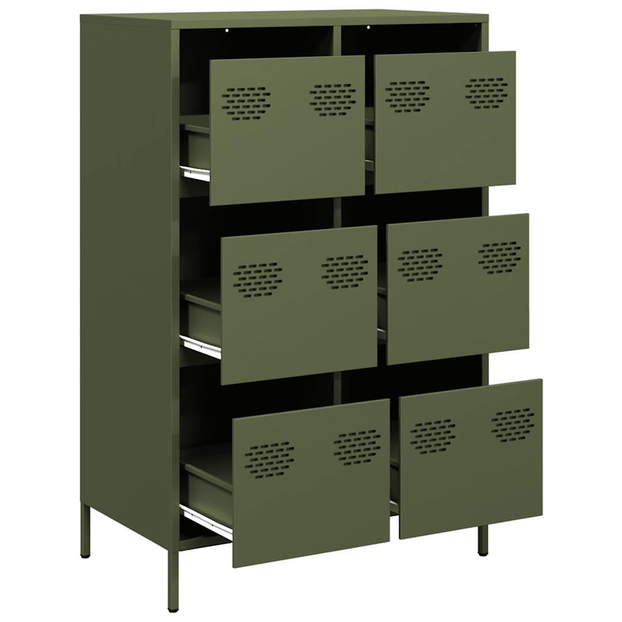 Hoge kast 68x39x101,5 cm staal olijfgroen
