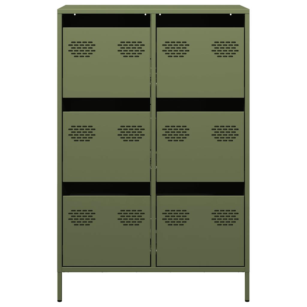 Hoge kast 68x39x101,5 cm staal olijfgroen
