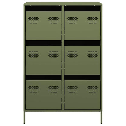 Hoge kast 68x39x101,5 cm staal olijfgroen