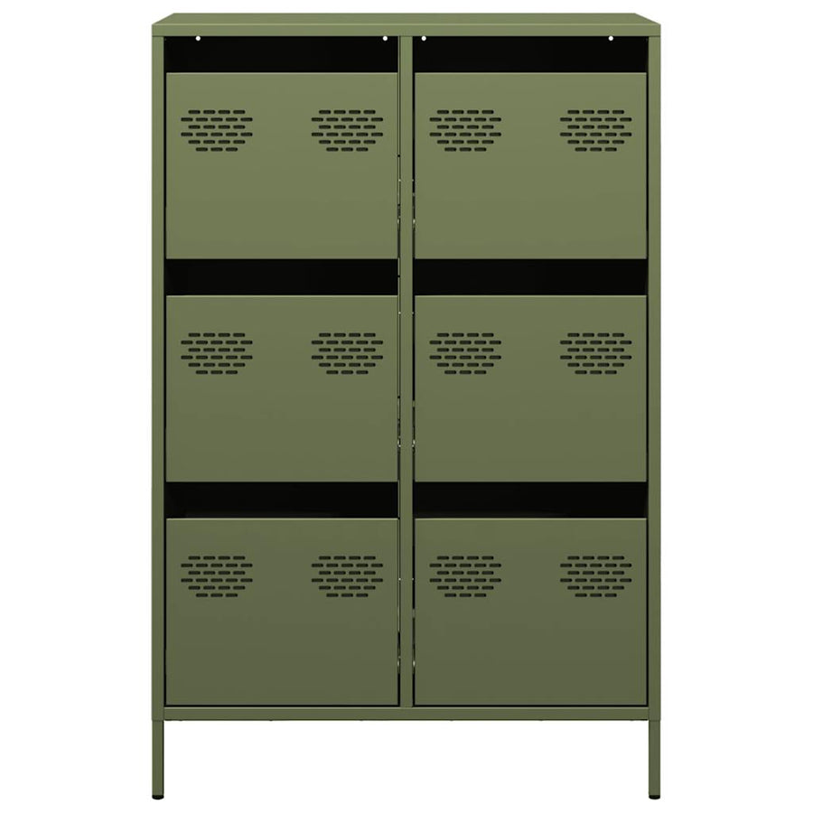 Hoge kast 68x39x101,5 cm staal olijfgroen