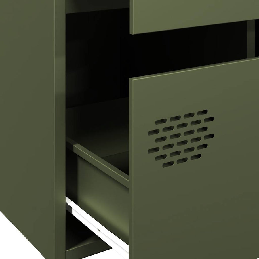 Hoge kast 68x39x101,5 cm staal olijfgroen