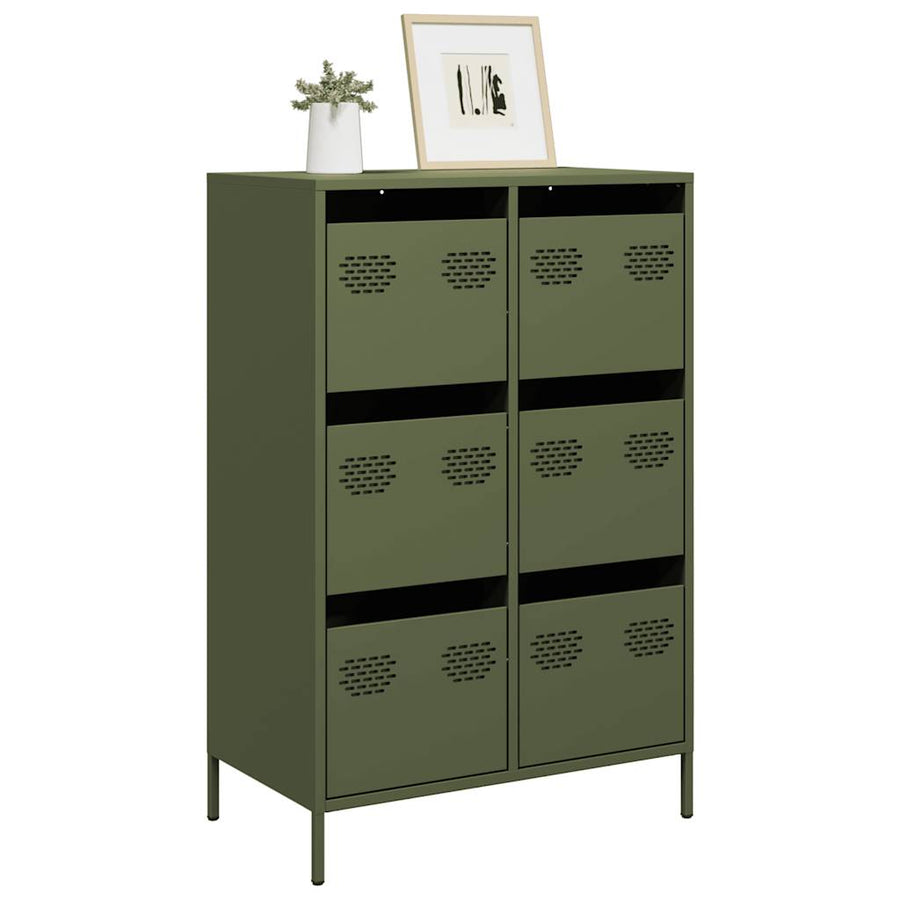 Hoge kast 68x39x101,5 cm staal olijfgroen