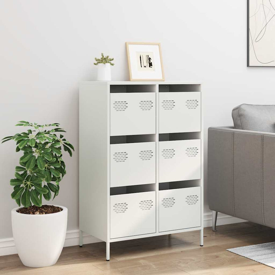 Hoge kast 68x39x101,5 cm staal wit