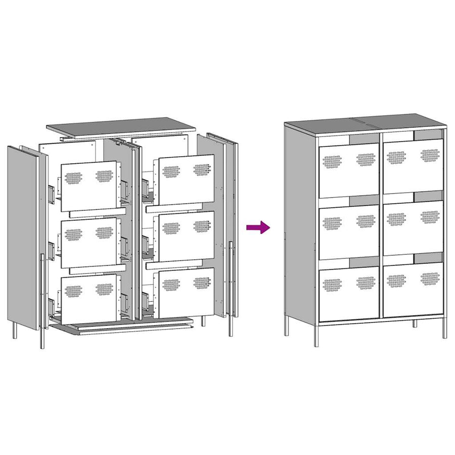 Hoge kast 68x39x101,5 cm staal wit