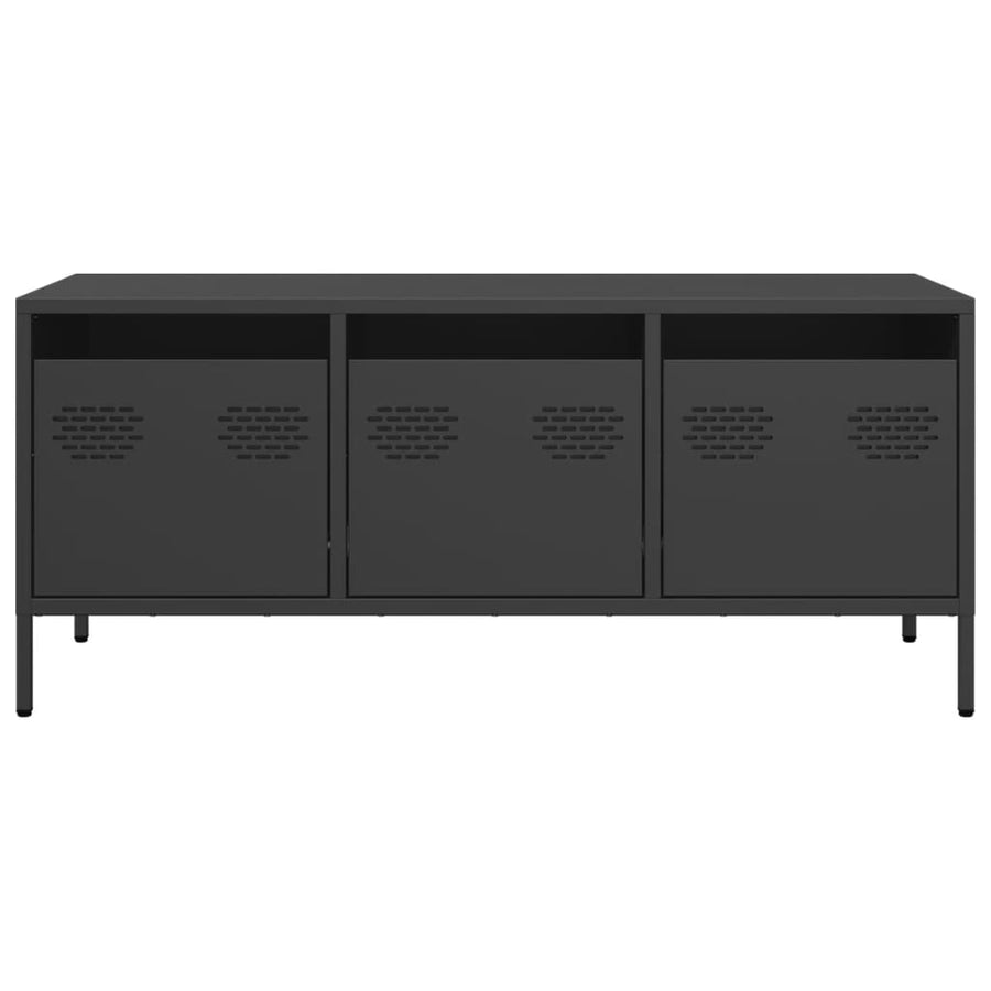 Tv-meubel 101,5x39x43,5 cm koudgewalst staal zwart