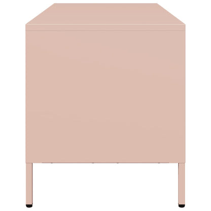 Tv-meubel 101,5x39x43,5 cm koudgewalst staal roze