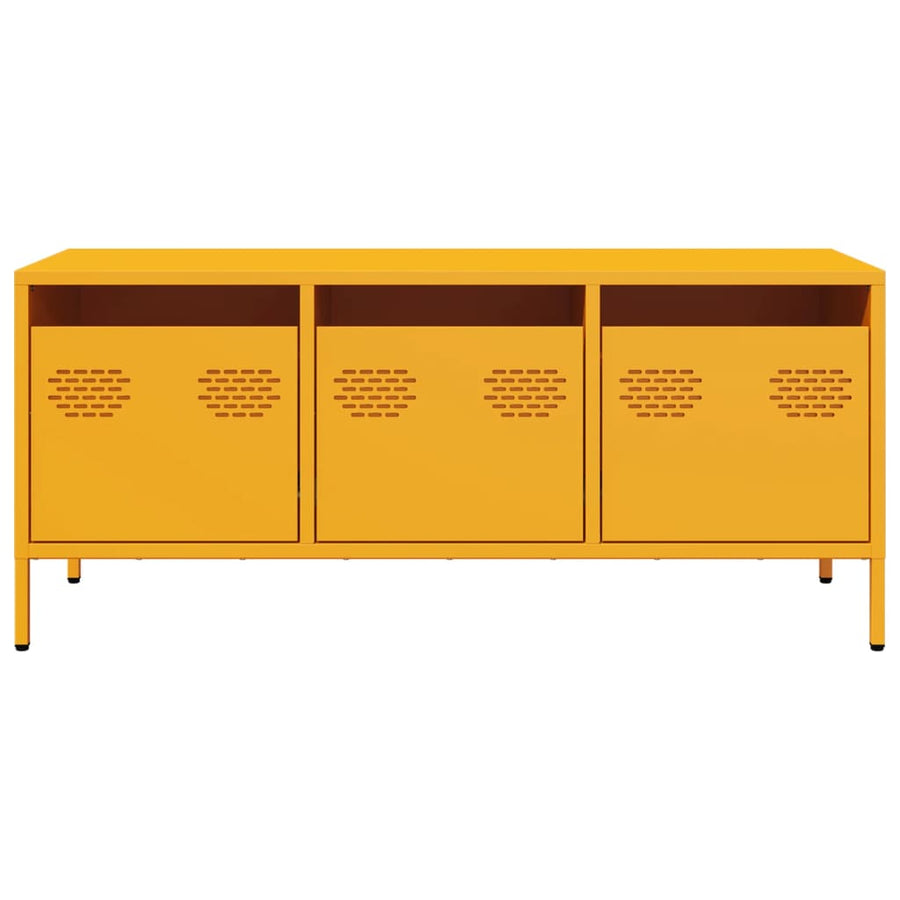Tv-meubel 101,5x39x43,5 cm koudgewalst staal mosterdgeel