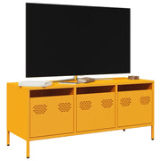 Tv-meubel 101,5x39x43,5 cm staal mosterdgeel
