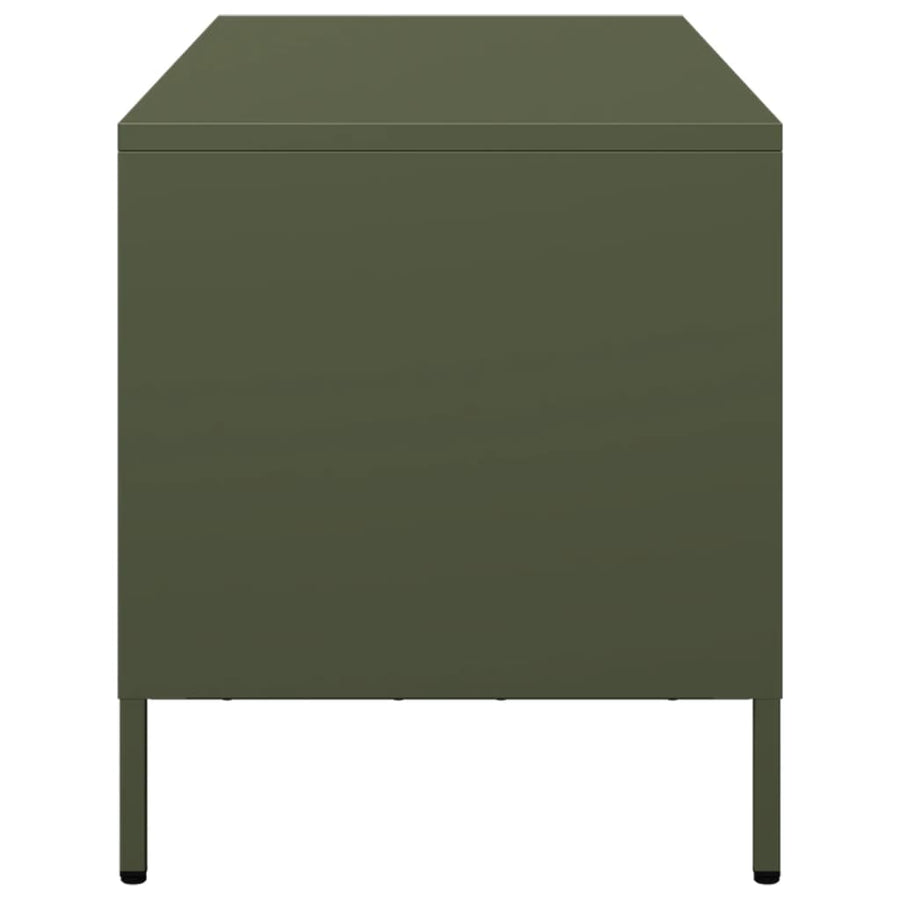 Tv-meubel 101,5x39x43,5 cm koudgewalst staal olijfgroen