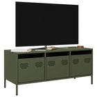 TV cabinet 101.5x39x43.5 cm cold-rolled steel olive green