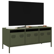 Tv-meubel 101,5x39x43,5 cm staal olijfgroen