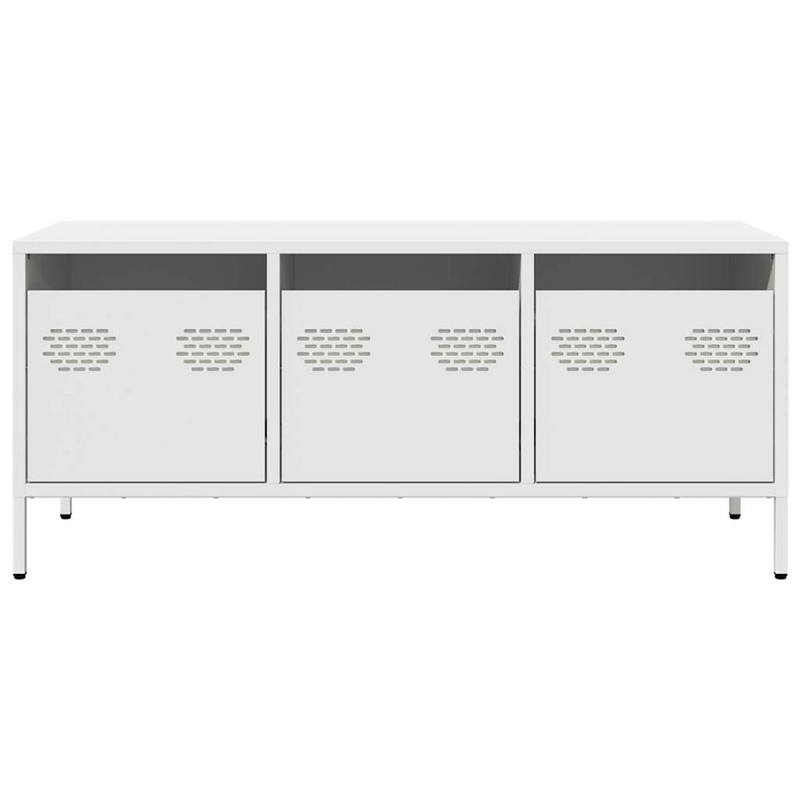 Tv-meubel 101,5x39x43,5 cm koudgewalst staal wit