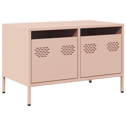 Tv-meubel 68x39x43,5 cm koudgewalst staal roze