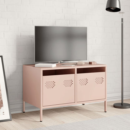 Tv-meubel 68x39x43,5 cm koudgewalst staal roze