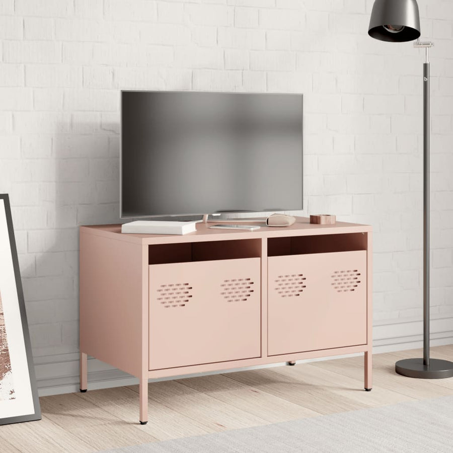 Tv-meubel 68x39x43,5 cm koudgewalst staal roze