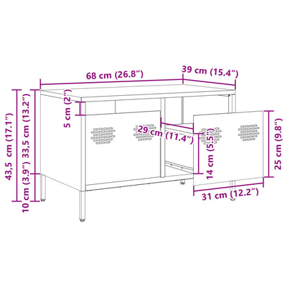 Tv-meubel 68x39x43,5 cm koudgewalst staal roze