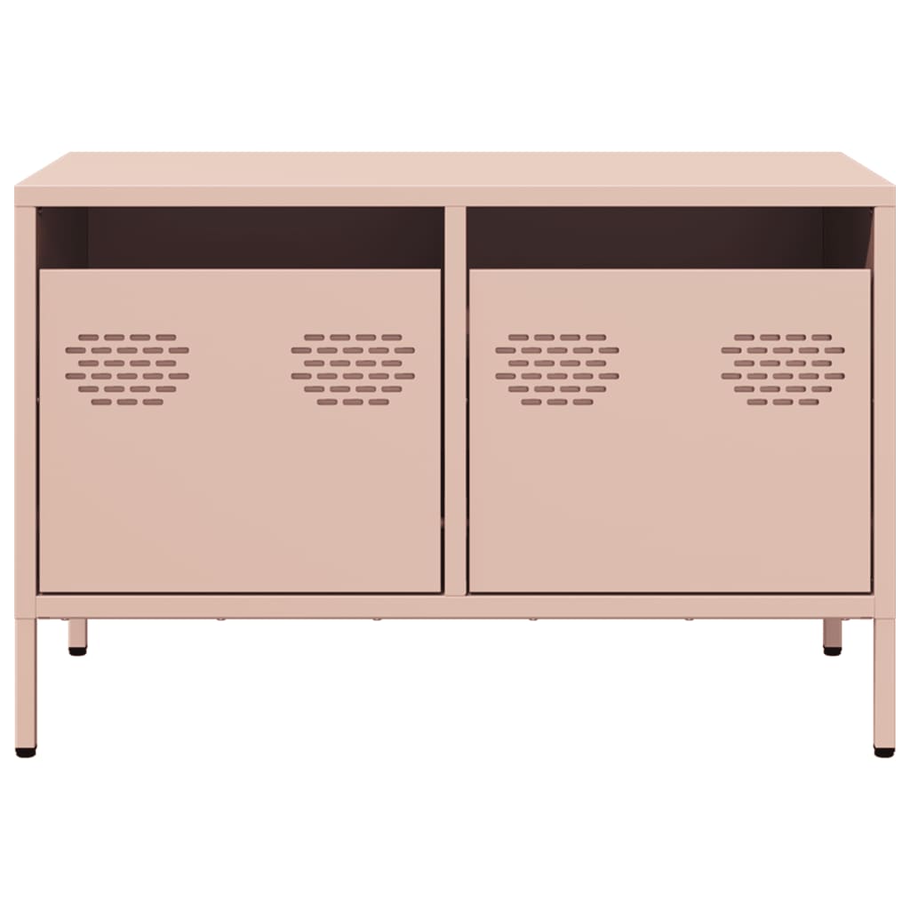 Tv-meubel 68x39x43,5 cm koudgewalst staal roze